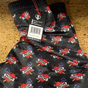BL101 Heart & Banner Print Men's Athletic Shorts
